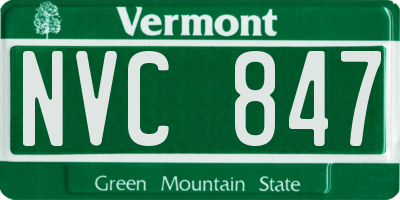 VT license plate NVC847