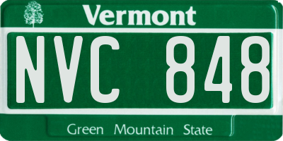VT license plate NVC848