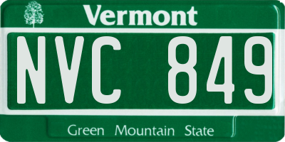 VT license plate NVC849