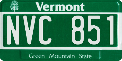 VT license plate NVC851