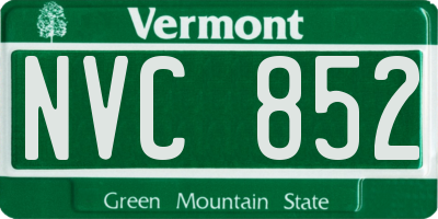 VT license plate NVC852