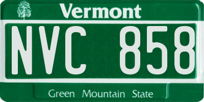 VT license plate NVC858