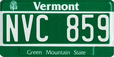 VT license plate NVC859