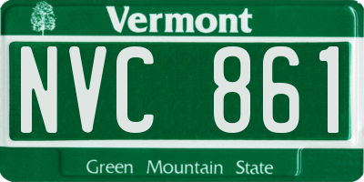 VT license plate NVC861