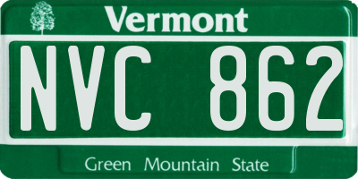 VT license plate NVC862