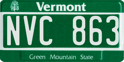 VT license plate NVC863