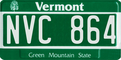 VT license plate NVC864