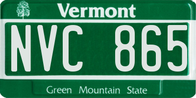 VT license plate NVC865
