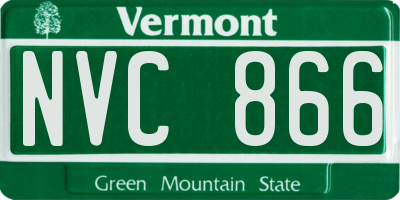 VT license plate NVC866