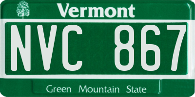 VT license plate NVC867