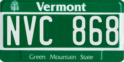 VT license plate NVC868