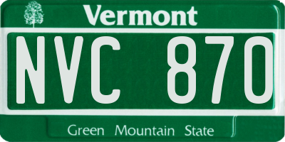 VT license plate NVC870