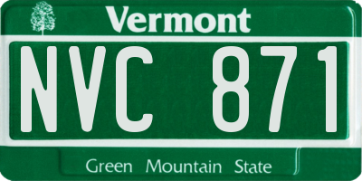 VT license plate NVC871