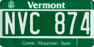 VT license plate NVC874
