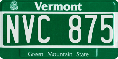 VT license plate NVC875