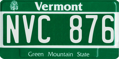 VT license plate NVC876