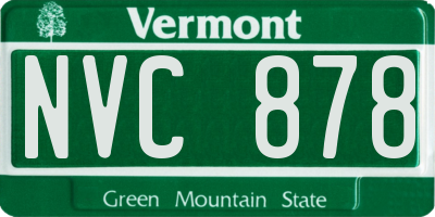 VT license plate NVC878