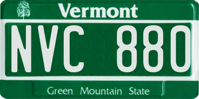 VT license plate NVC880