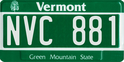 VT license plate NVC881