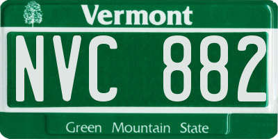 VT license plate NVC882