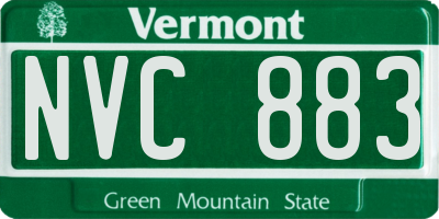 VT license plate NVC883