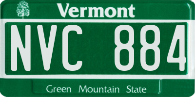 VT license plate NVC884