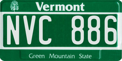 VT license plate NVC886