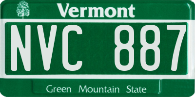 VT license plate NVC887