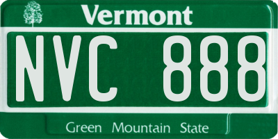 VT license plate NVC888