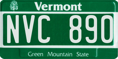 VT license plate NVC890