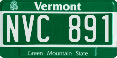 VT license plate NVC891