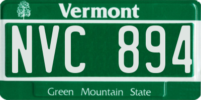 VT license plate NVC894