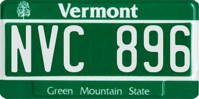 VT license plate NVC896
