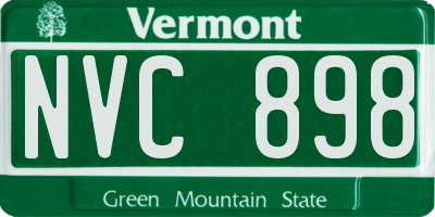 VT license plate NVC898