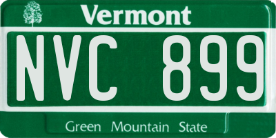VT license plate NVC899