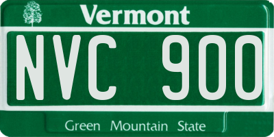 VT license plate NVC900