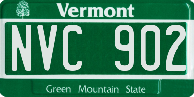 VT license plate NVC902