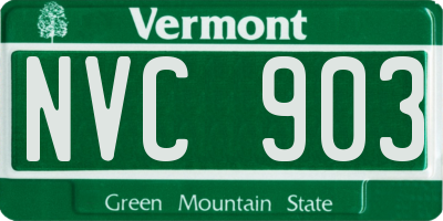 VT license plate NVC903