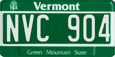 VT license plate NVC904