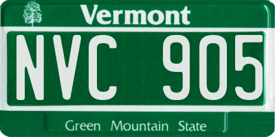 VT license plate NVC905