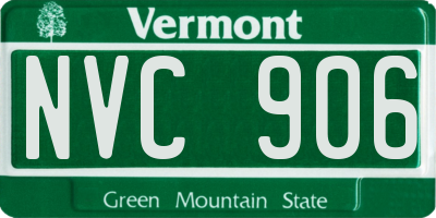 VT license plate NVC906