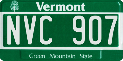 VT license plate NVC907