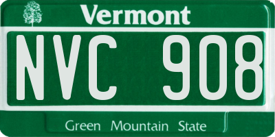 VT license plate NVC908