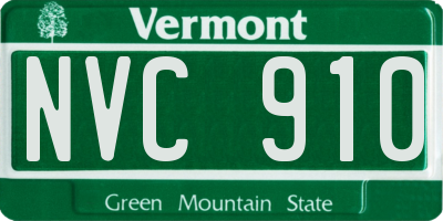 VT license plate NVC910
