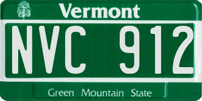 VT license plate NVC912