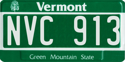 VT license plate NVC913