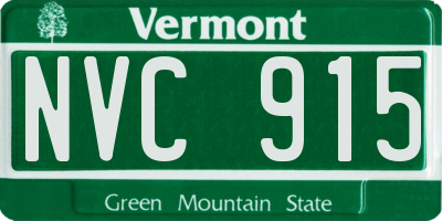 VT license plate NVC915