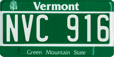 VT license plate NVC916