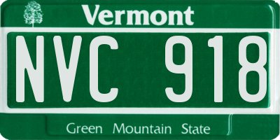 VT license plate NVC918