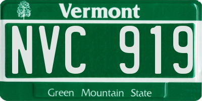 VT license plate NVC919